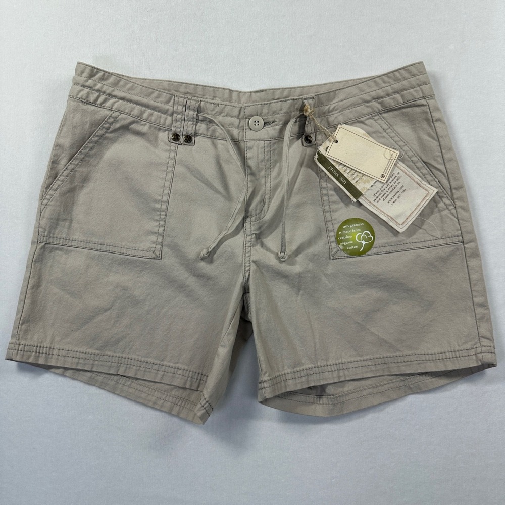 NWT Prana Tess Short 8 Khaki Organic Cotton Stretch Hiking Utility Gorpcore